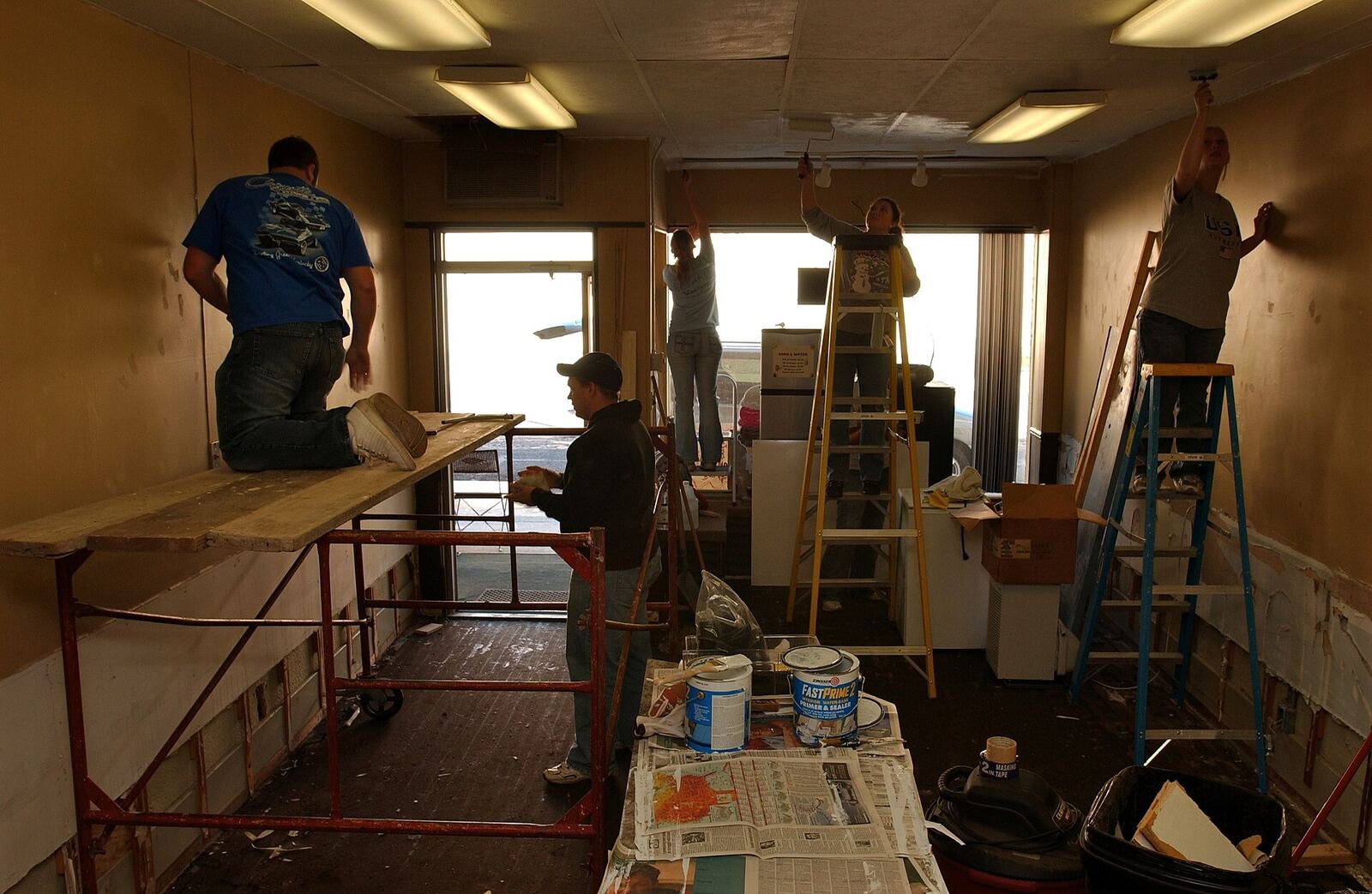 Interior Renovation | The Life After Tragedy Volunteers renovate an interior space, contributing to loss recovery and rebuilding after tragedy.